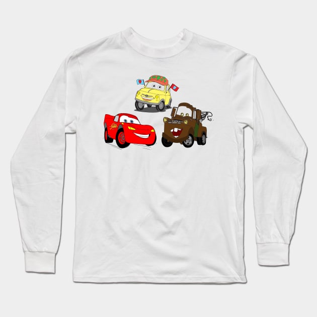 McQueen,Mater and Luigi Long Sleeve T-Shirt by GerganaR